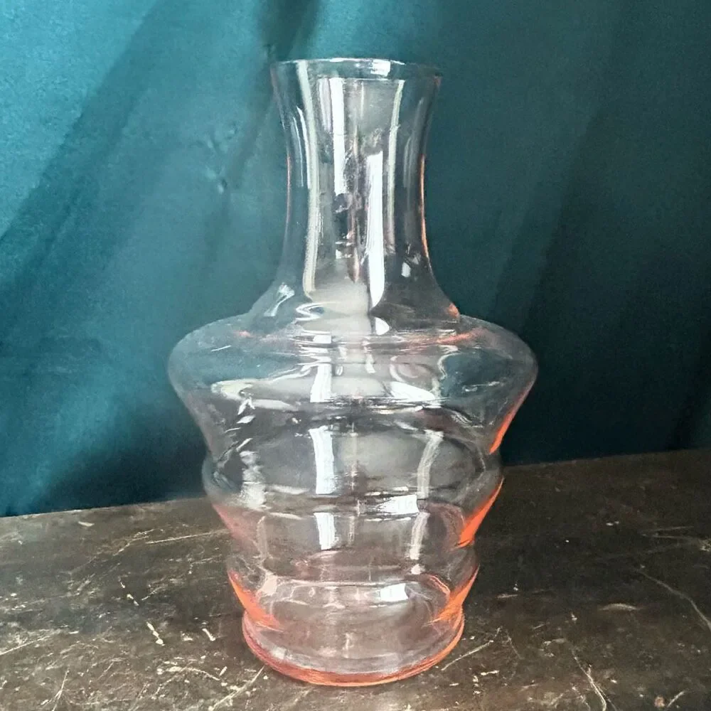 Vintage MCM Tiffin-Franciscan Blush Pink Tunble-Up Decanter Vase